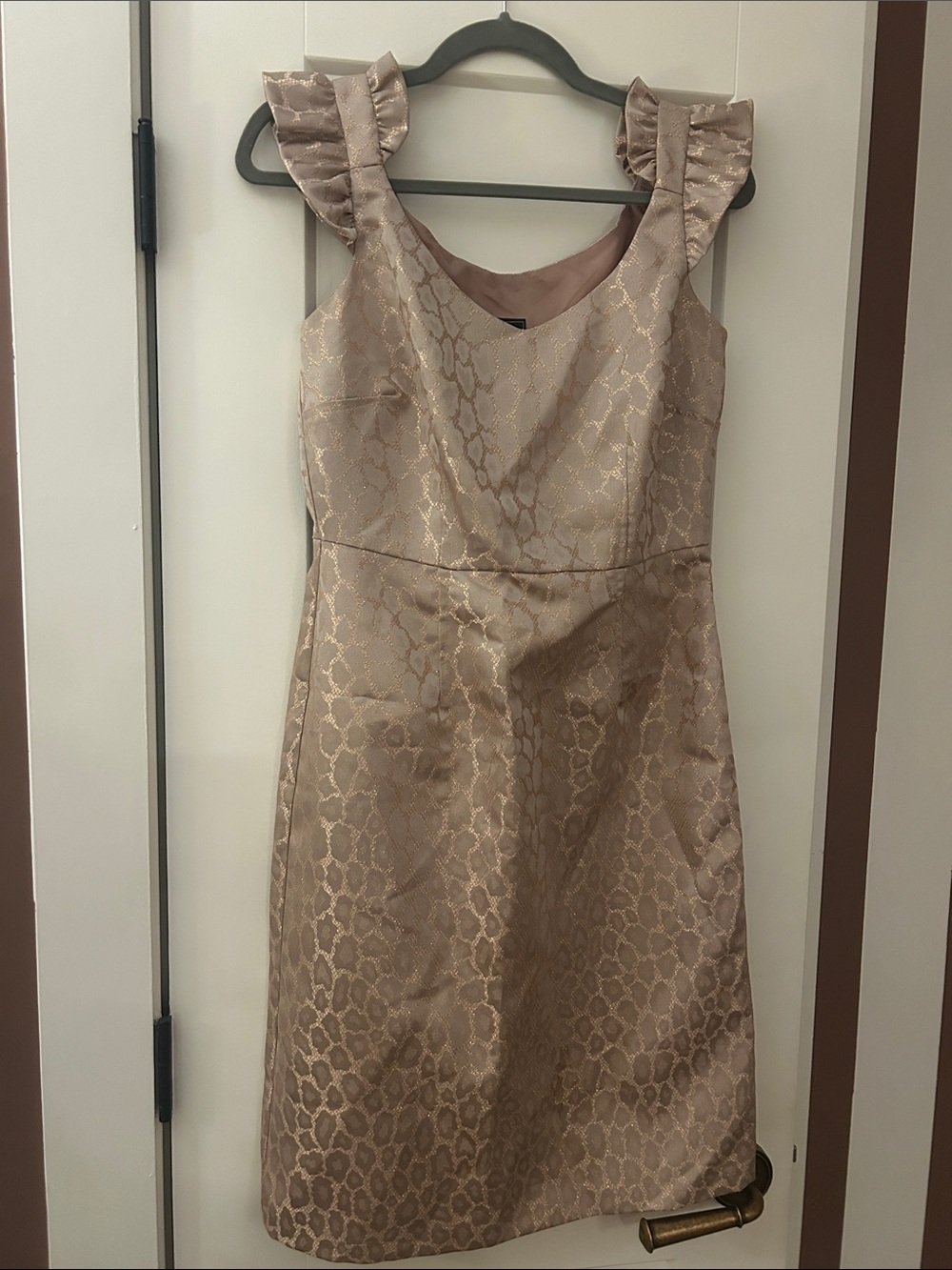 Ruffle sleeve Champagne Dress size 6